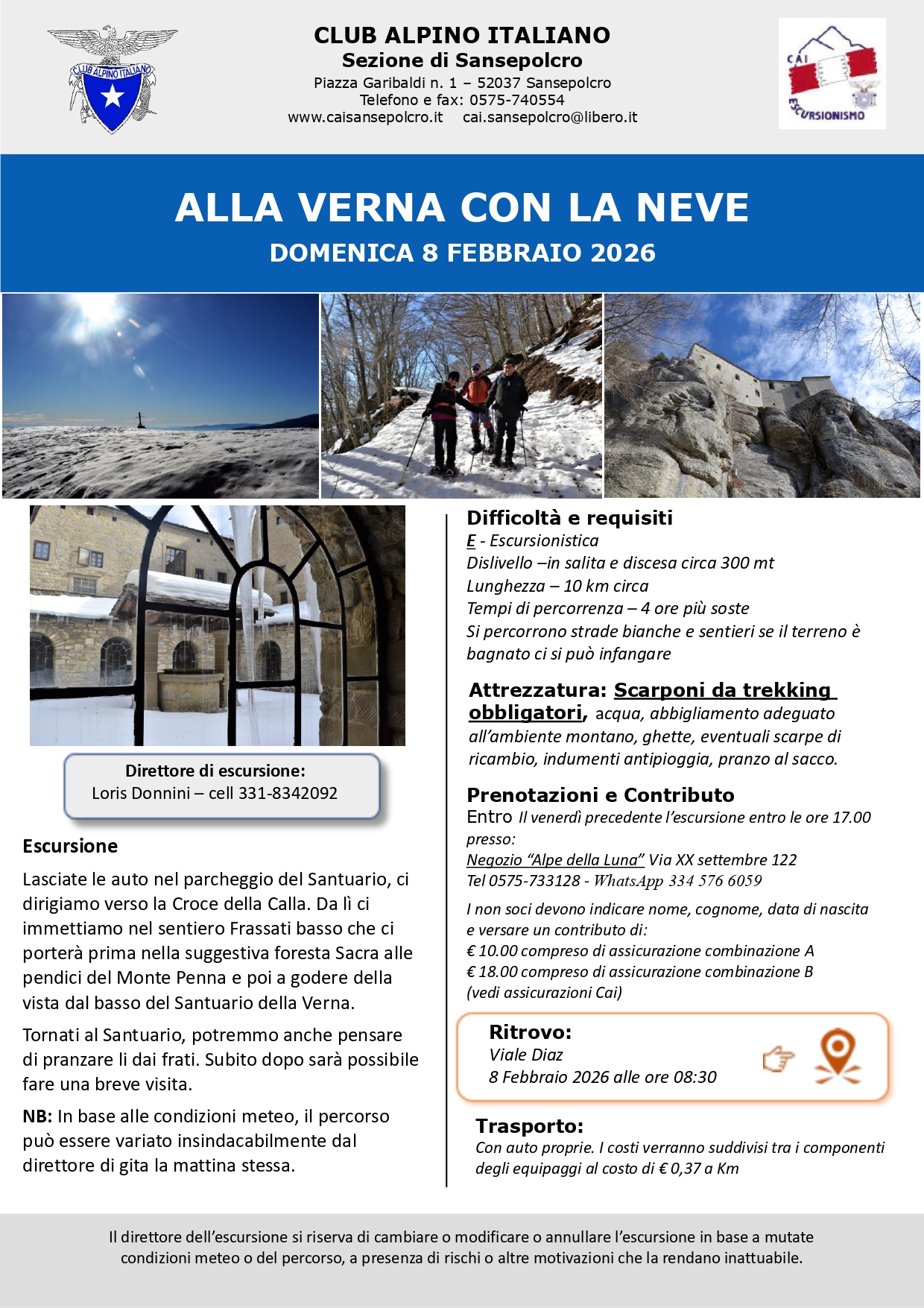 Alla Verna con la neve