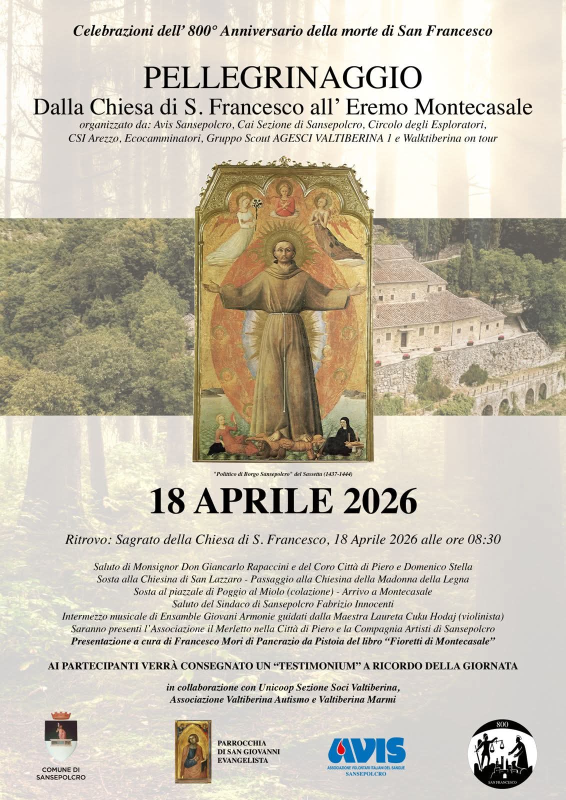 Dalla Chiesa di San Francesco all'Eremo di Montecasale