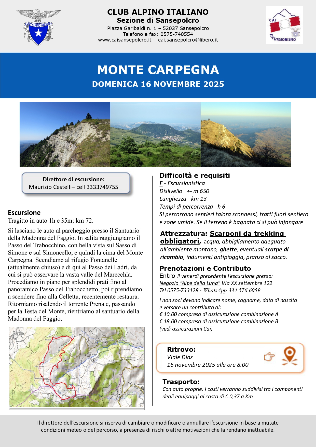 Monte Carpegna 16 novembre