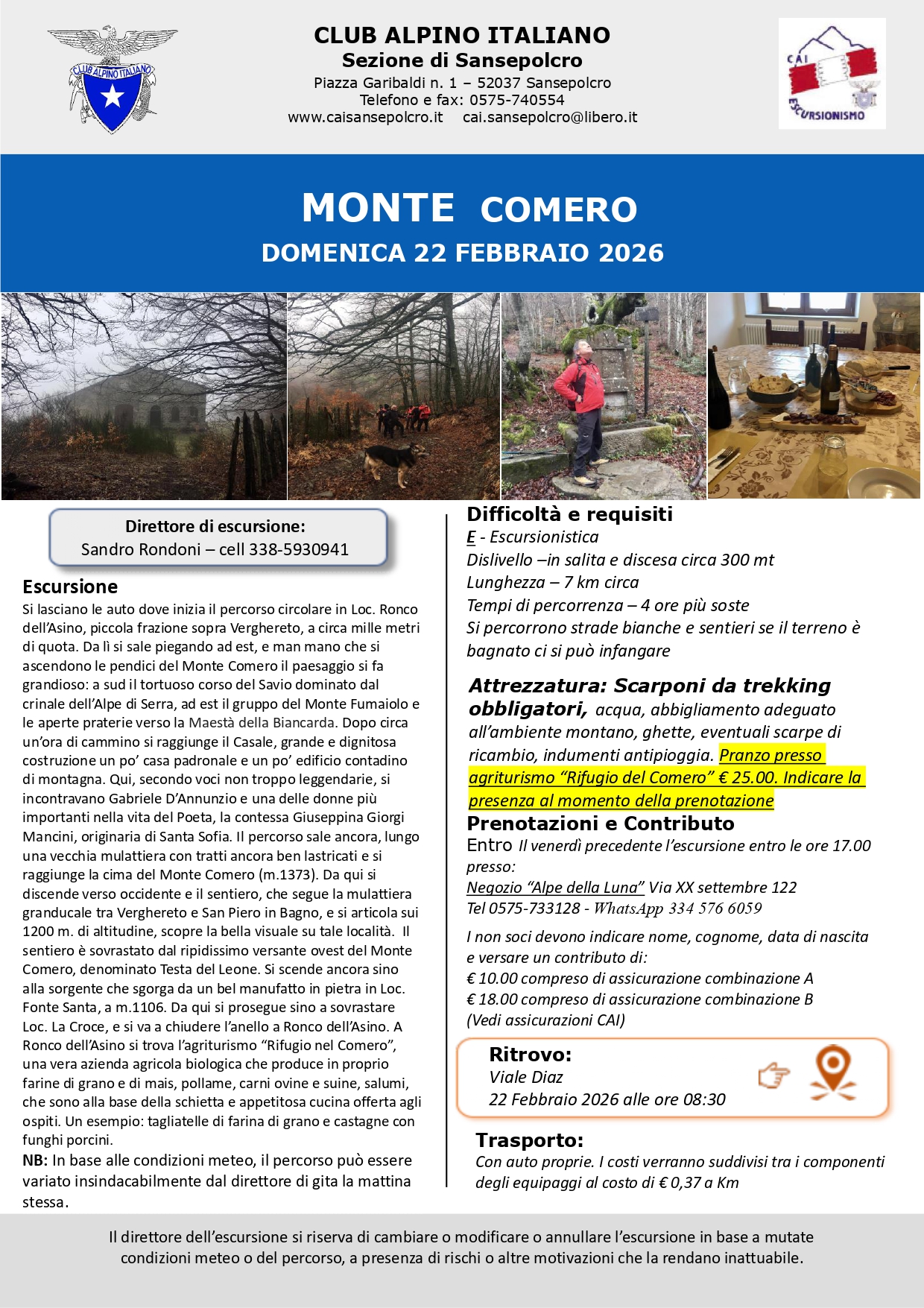 Monte Comero 22 febbraio