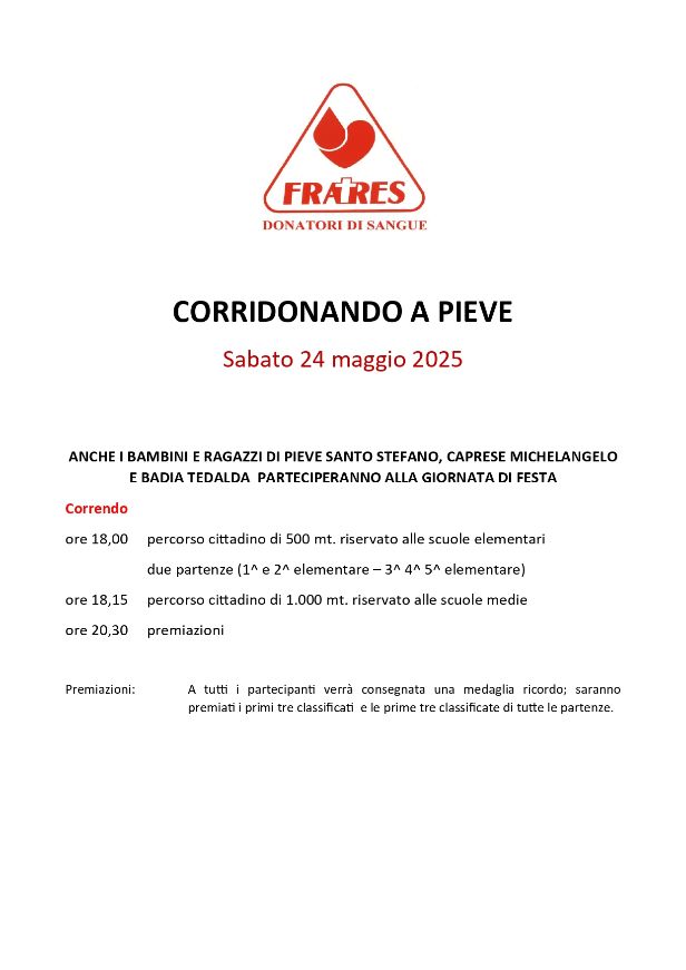 Corridonando 24 maggio