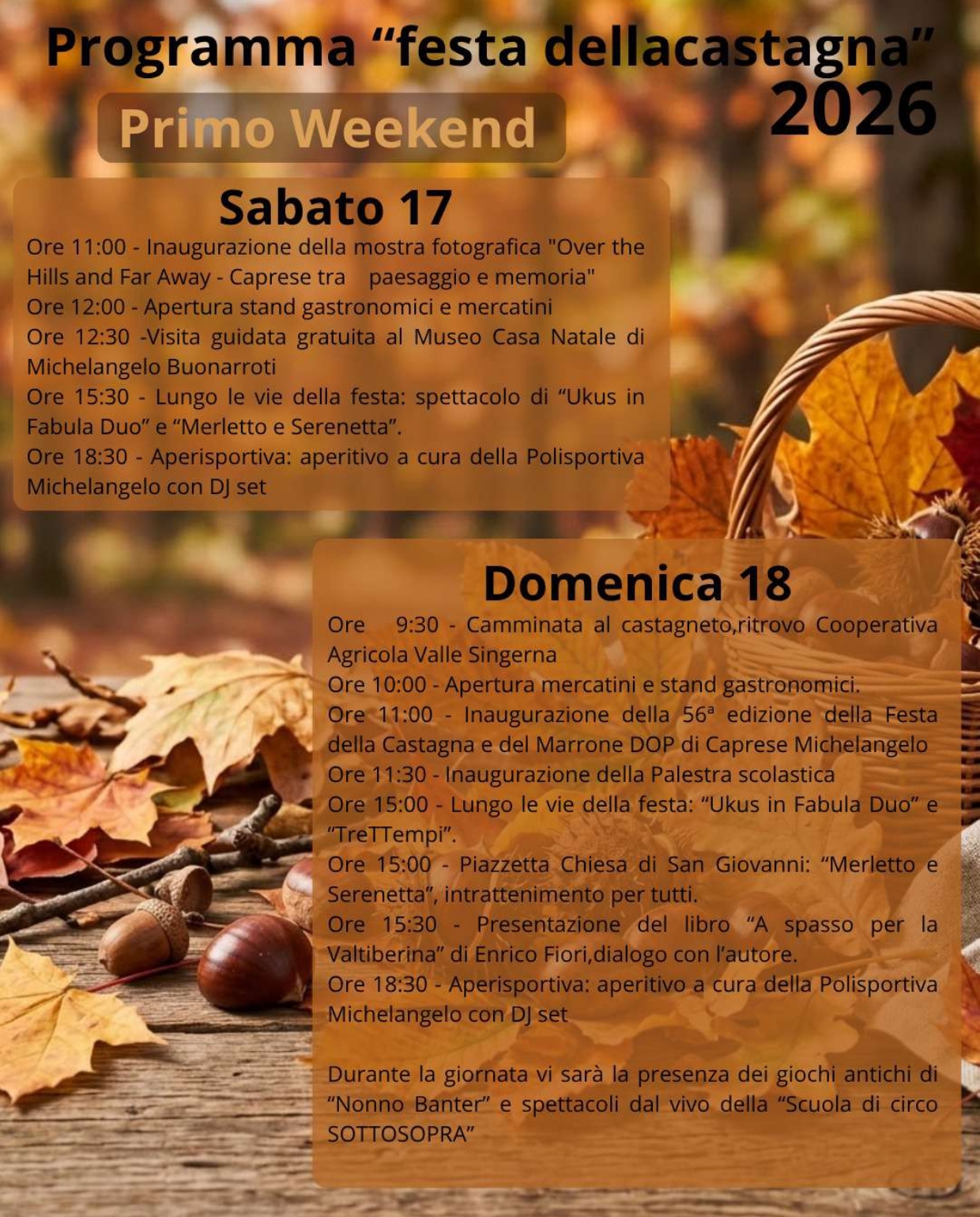 Programma 17 - 18 Festa della Castagna