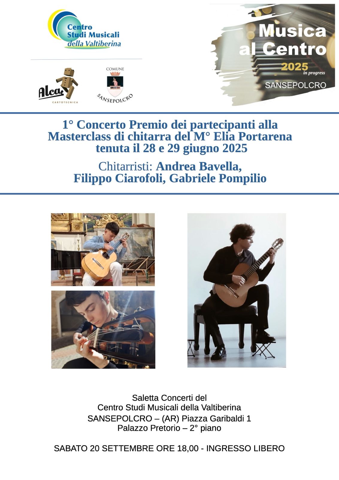 Concerto Sabato 20 Settembre