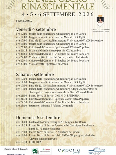 Sansepolcro Rinascimentale Programma