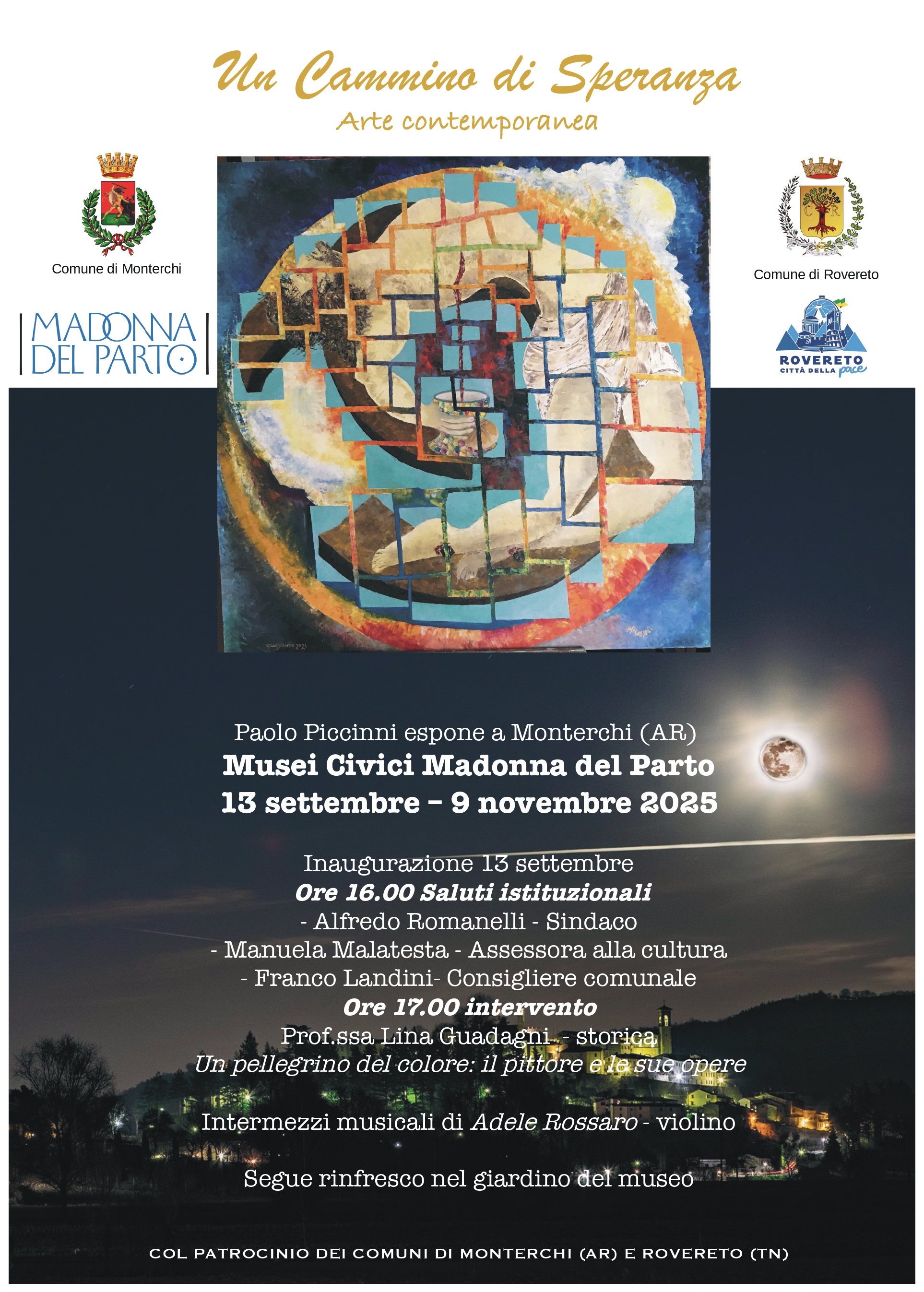 locandina mostra arte contemporanea a monterchi